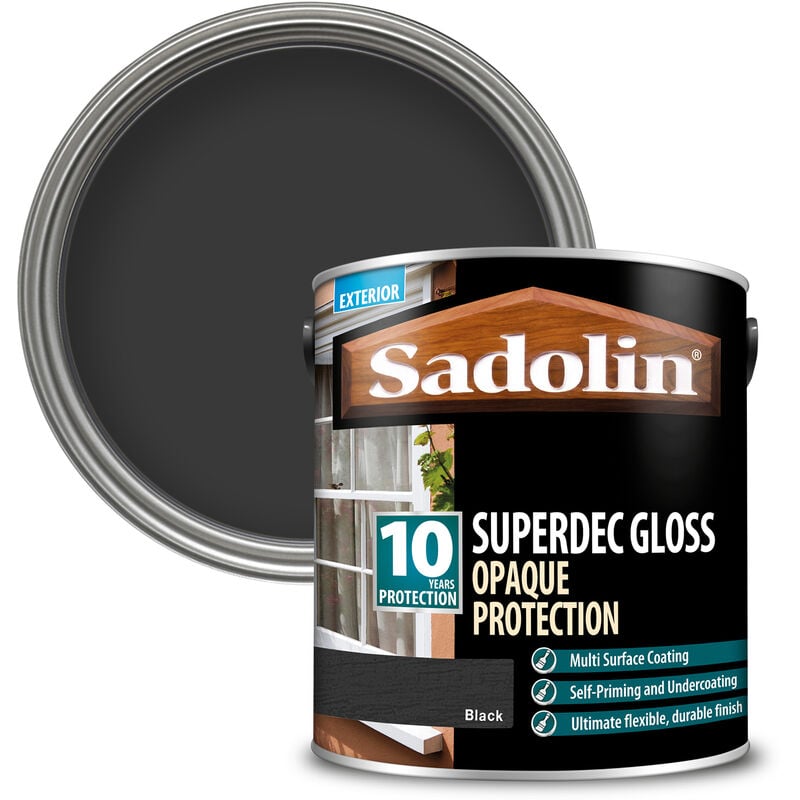 Sadolin - 5028854 Superdec Opaque Wood Protection Black Gloss 2.5 litre SAD5028854