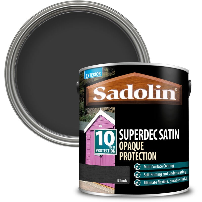 Sadolin - Superdec Opaque Wood Protection Black Satin 2.5 litre SAD5028829