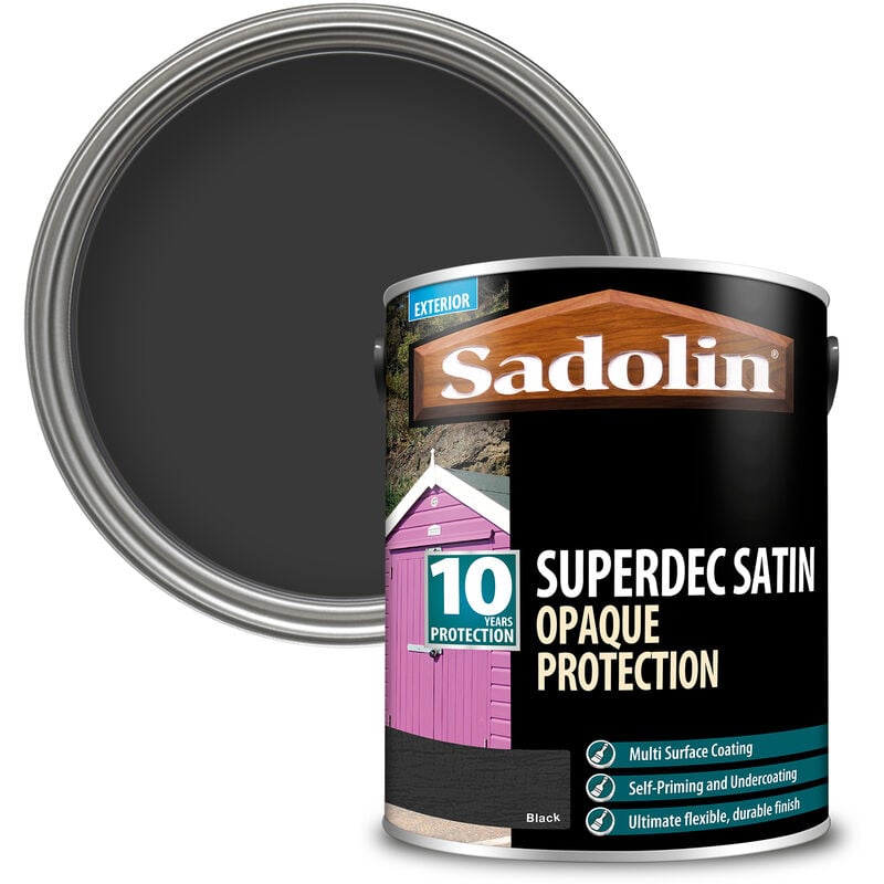 Sadolin - Superdec Opaque Wood Protection Black Satin 5 litre SAD5028830