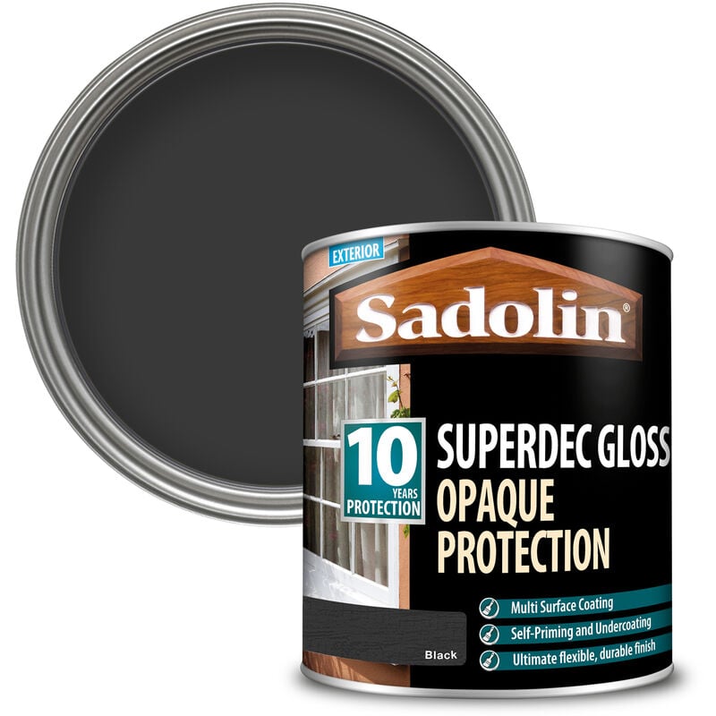 Sadolin - Superdec Gloss Opaque Wood Protection - Black - 1L - Black