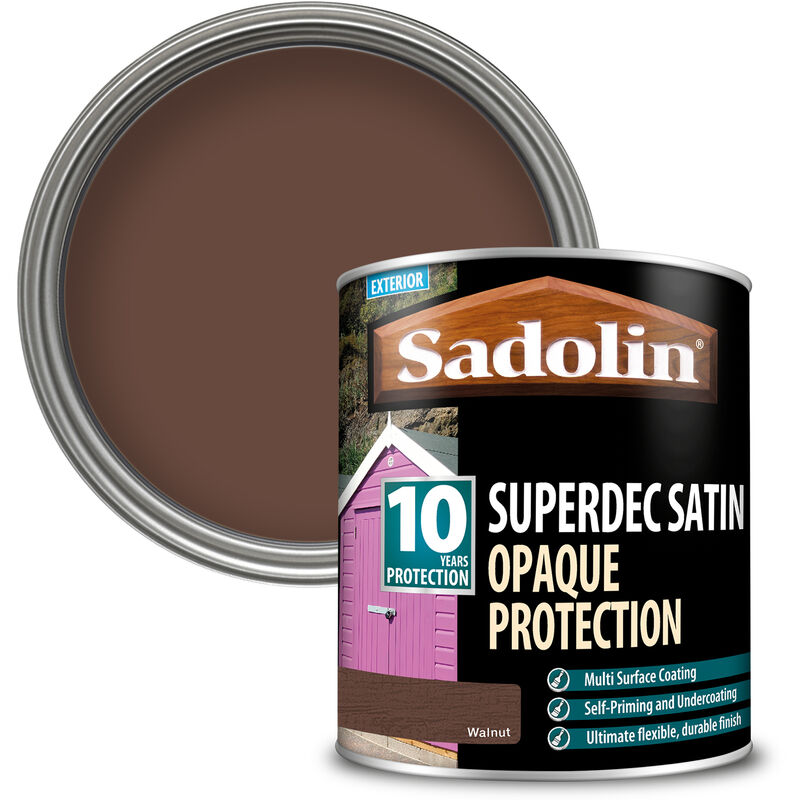 Sadolin - Superdec Satin Opaque Wood Protection - Walnut - 1L - Walnut