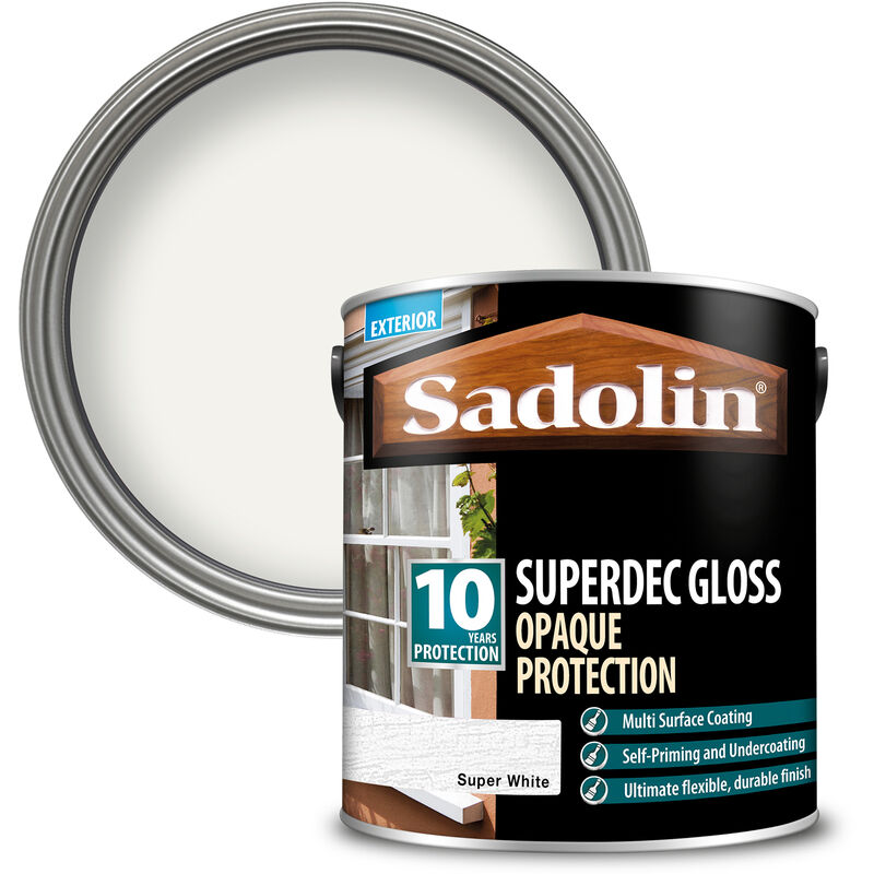 Sadolin - 5028851 Superdec Opaque Wood Protection Super White Gloss 2.5 litre SAD5028851