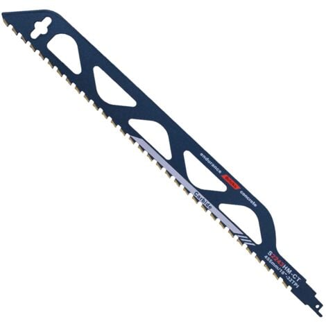 TINOR Säbelsägeblatt aus Wolframkarbidstahl für Metall, Holz, Stein, Säbelsägenzubehör für Porenbeton, Ziegel, Beton, Zementplatten, Länge (455 mm (S2243HM))