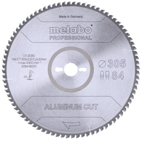Sägeblatt Metabo aluminium cut professional 305x30 Z84 FZ/TZ 5Grad neg