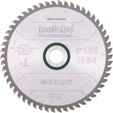 Sägeblatt Metabo multi cut professional 165x20 Z54 FZ/TZ 5Grad