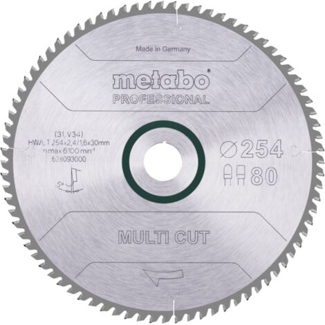 Sägeblatt Metabo multi cut professional  254x30, Z80 FZ/TZ, 5Grad
