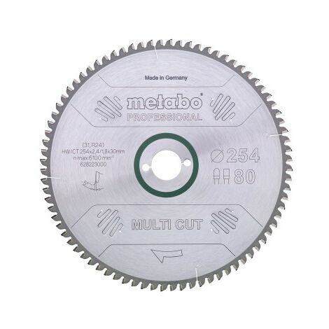 Sägeblatt Metabo multi cut professional 254x30, Z80 FZ/TZ, 5Grad neg.