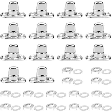 Sätz Lot de 14 bouchons rotatifs pour serrures à bouton rotatif ovales de qualité marine 30 mm Fermeture à bouton rotatif Œillet et boulon pour fermetures en toile Boutons rotatifs faciles