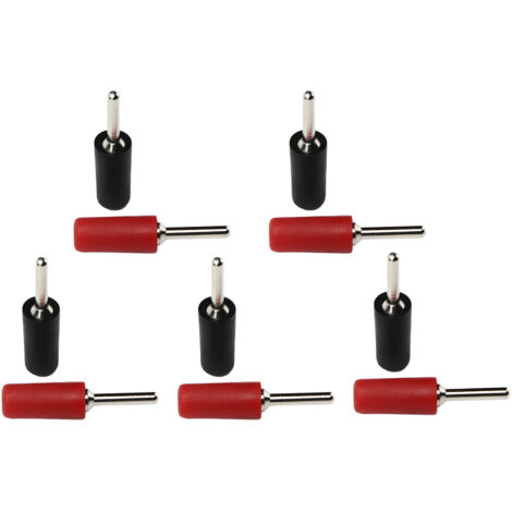 Sätze vernickelter Messing-Bananenstecker für Innenfederplatten, J.10001, 2 mm (rot und schwarz)