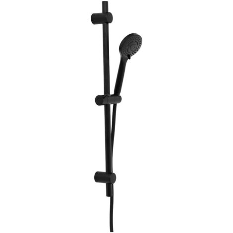Säulenset 70cm handbrause 5 funktionen + antikalk pvc-schlauch 150 cm - mattschwarz - Tendance