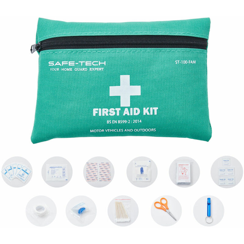 Safe-tech First Aid Kit for Vehicle and Outdoor bs en 8599-2:2014