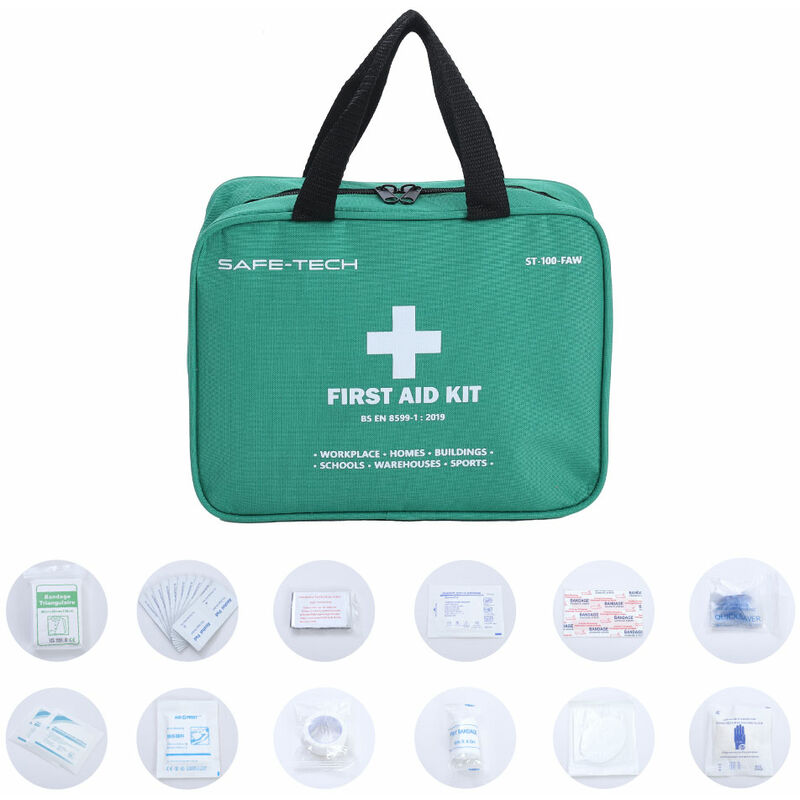 Livingandhome - safe-tech First Aid Kit for Work Place and Home bs en 8599-1:2019