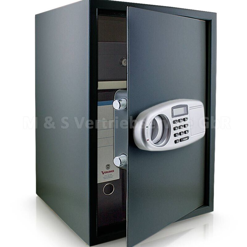 Bituxx Safe Tresor Möbeltresor Wandtresor Aktentresor Geldschrank Maße(b/h/t), 350 Mm X 520 Mm X 360 Mm - Türstärke, 4 Mm Dunkelgrau