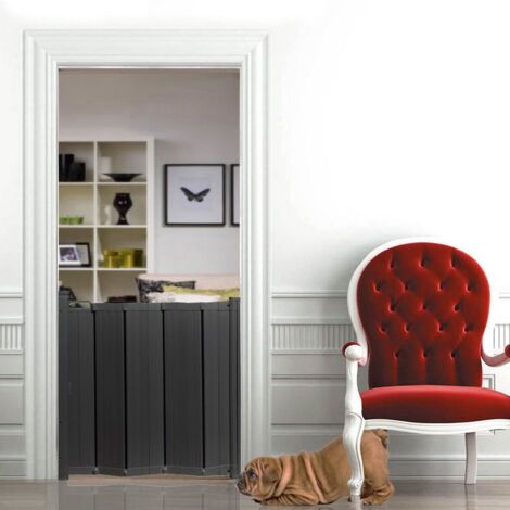 Safetots Barrière Automatique Rétractable Pour Bébé, Barrière Pliable Pour Escalier, 55cm - 89cm, Couleur Noir