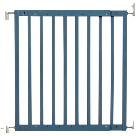 Safetots Barrière De Sécurité En Bois Robuste À Fixation Par Vis, Barrière D'escalier, 63,5cm - 105,5cm, Bleu Azur