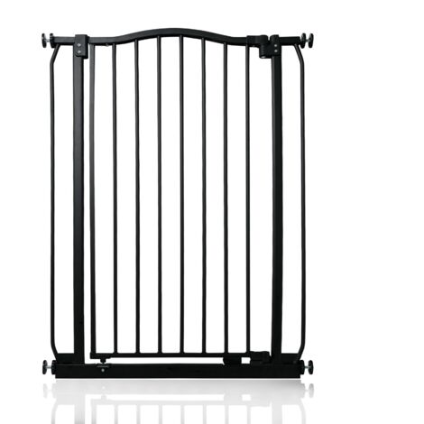 Safetots Barrière De Sécurité Supérieure Extra Haute Avec Design Courbé, 71cm - 80cm, Extra Haute De 100cm, Noir Mat