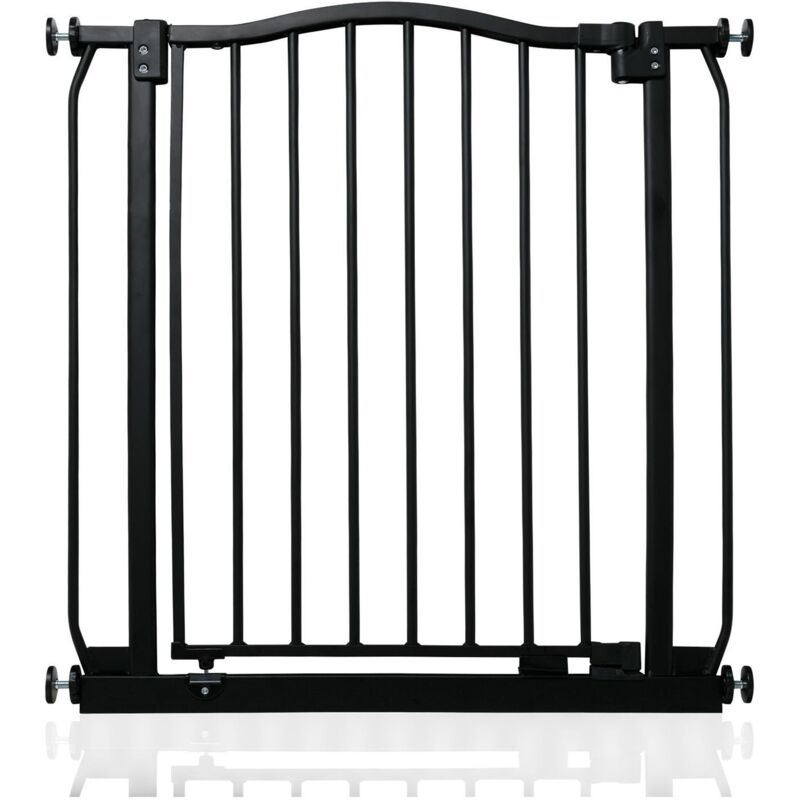 Safetots - Curved Top Safety Gate, 71cm - 80cm, Matt Black, Pressure Fit Stair Gate