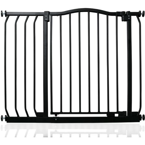 Safetots Curved Top Safety Gate, 89cm - 98cm, Matt Black, Pressure Fit Stair Gate