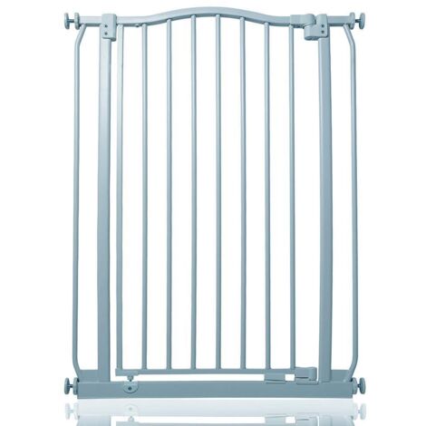 Safetots Extra Tall Curved Top Safety Gate, 71cm - 80cm, Matt Grey, Extra Tall 100cm in Height, Pressure Fit Stair Gate