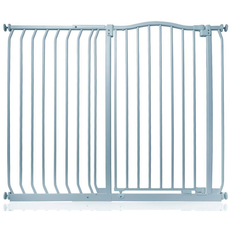 Safetots - Extra Tall Curved Top Safety Gate, 116cm - 125cm, Matt Grey, Extra Tall 100cm In Height, Pressure Fit Stair Gate