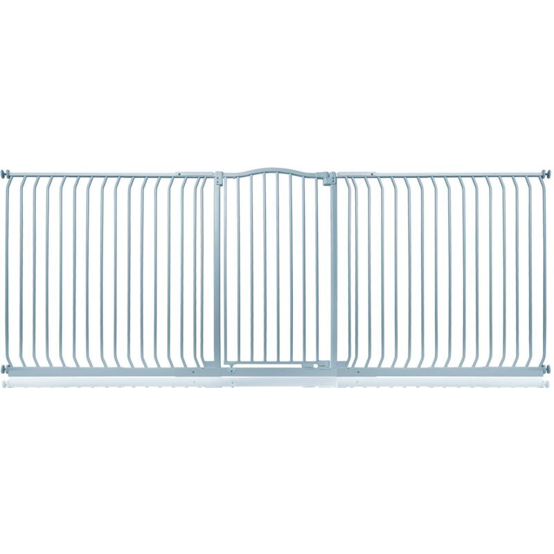 Safetots - Extra Tall Curved Top Safety Gate, 271cm - 280cm, Matt Grey, Extra Tall 100cm In Height, Pressure Fit Stair Gate