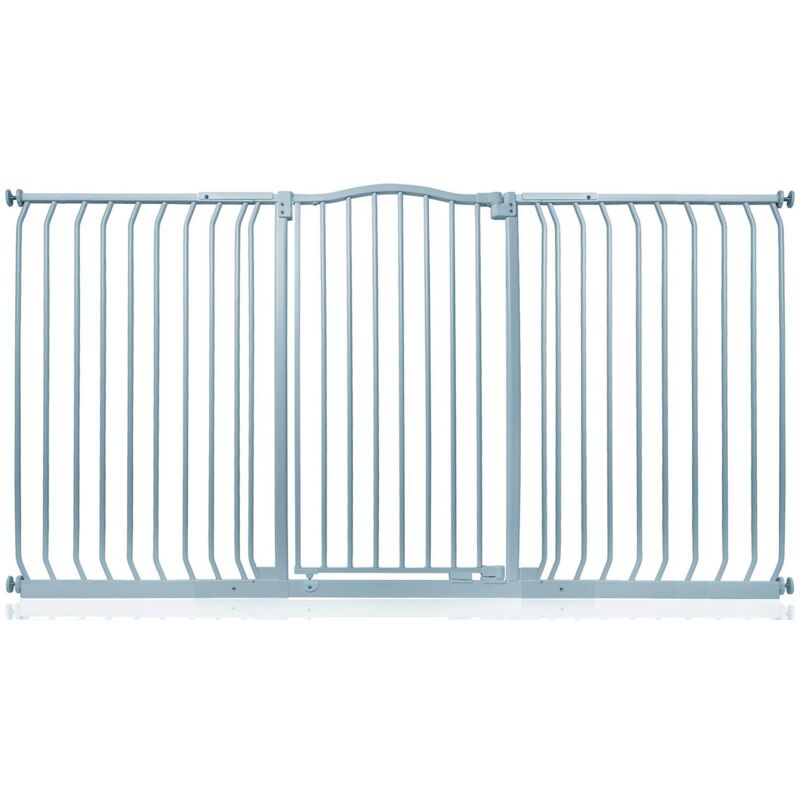 Safetots - Extra Tall Curved Top Safety Gate, 179cm - 188cm, Matt Grey, Extra Tall 100cm In Height, Pressure Fit Stair Gate