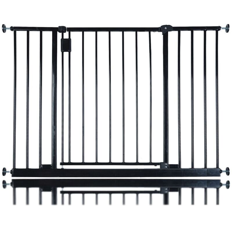 Safetots Extra Wide Hallway Gate, 103Cm - 109Cm, Black, Pressure Fit Baby Gate For Hallways And Wide Spaces, Black