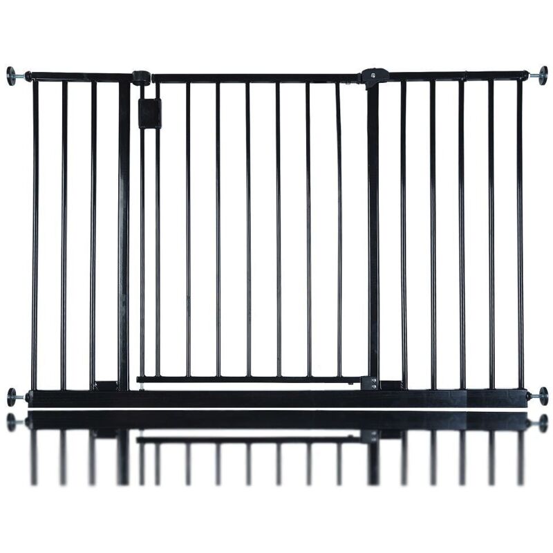 Safetots Extra Wide Hallway Gate, 109Cm - 115Cm, Black, Pressure Fit Baby Gate For Hallways And Wide Spaces, Black