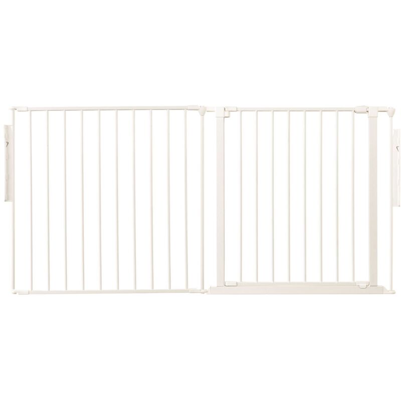 Safetots Premium Multi Panel Room Divider, Up To 154Cm Wide, White, 70Cm Tall, Flexible Barrier With Door For Baby And Toddler, White