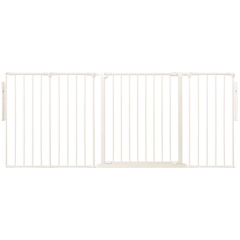 Safetots Premium Multi Panel Room Divider, Up To 181Cm Wide, White, 70Cm Tall, Flexible Barrier With Door For Baby And Toddler, White