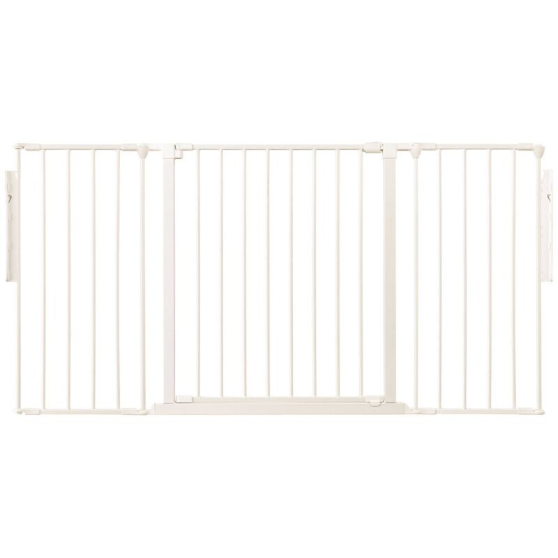 Safetots Premium Multi Panel Room Divider, Up To 148Cm Wide, White, 70Cm Tall, Flexible Barrier With Door For Baby And Toddler, White
