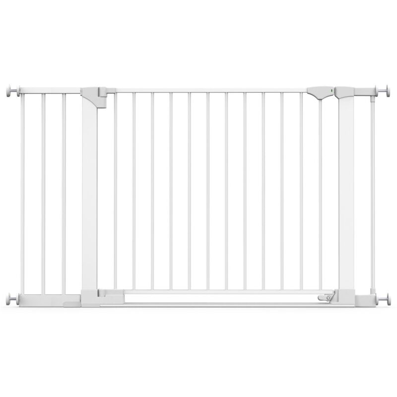 Safetots - Safestep Gate, White, 131cm - 138cm, Extra Low Walkthough, 81cm Extra Wide Doorway, Extra Wide Baby Gate