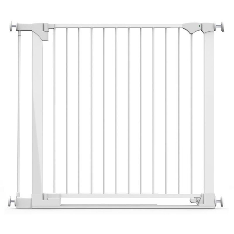 Safetots SafeStep Gate, White, 103cm - 110cm, Extra Low Walkthough, 81cm Extra Wide Doorway, Extra Wide Gate for Stairs, Hallways and Doors, Baby and
