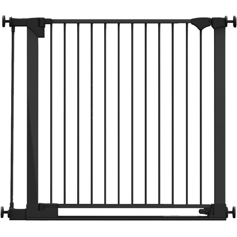 Safetots SafeStep Gate, Black, 103cm - 110cm, Extra Low Walkthough, 81cm Extra Wide Doorway, Extra Wide Gate for Stairs, Hallways and Doors, Baby and