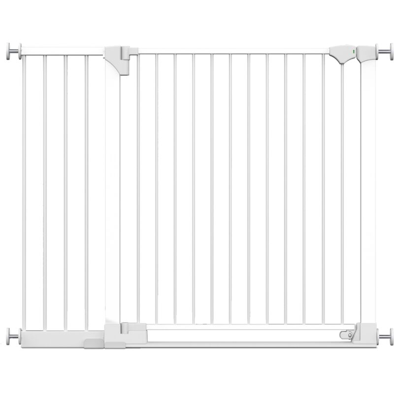 Safetots SafeStep Gate, White, 124cm - 131cm, Extra Low Walkthough, 81cm Extra Wide Doorway, Extra Wide Gate for Stairs, Hallways and Doors, Baby and