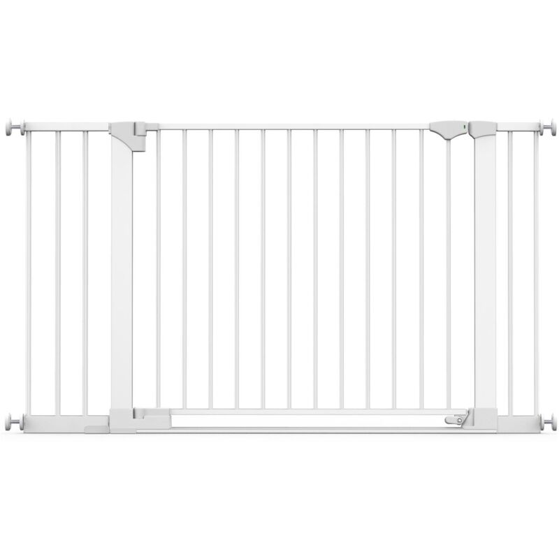 Safetots - Safestep Gate, White, 138cm - 145cm, Extra Low Walkthough, 81cm Extra Wide Doorway, Extra Wide Baby Gate