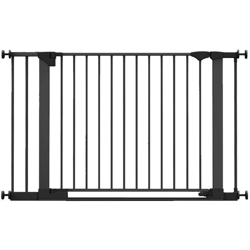 Safetots - Safestep Gate, Black, 117cm - 124cm, Extra Low Walkthough, 81cm Extra Wide Doorway, Extra Wide Baby Gate