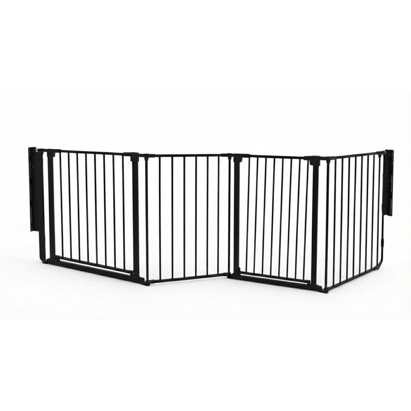 Safetots Two Door Multi Panel Solution for Up and Down Staircases, Black, 246cm of length, includes 2 Door Opening Panels