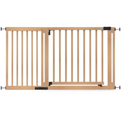 Safetots Wooden Elegance Gate, Natural, 145cm - 153cm, Pressure Fit Safety Gate, 73cm Extra Wide Doorway, Easy Installation