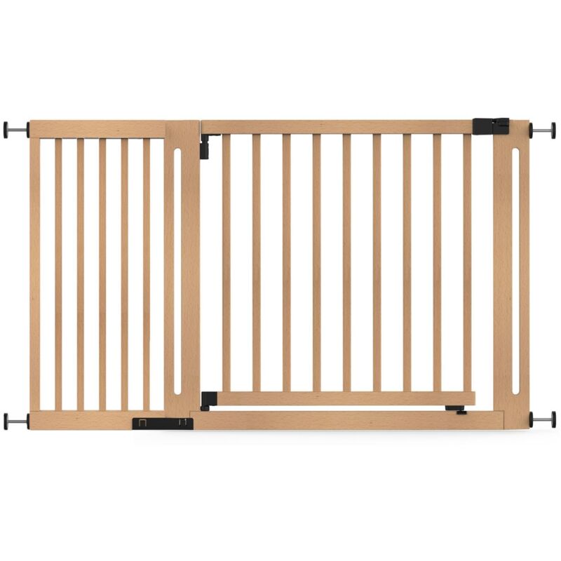 Safetots - Wooden Elegance Gate, Natural, 135cm - 143cm, Pressure Fit Safety Gate, 73cm Extra Wide Doorway, Easy Installation