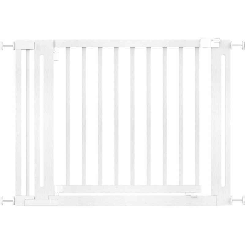 Safetots - Wooden Elegance Gate, White, 105cm - 113cm, Pressure Fit Safety Gate, 73cm Extra Wide Doorway, Easy Installation