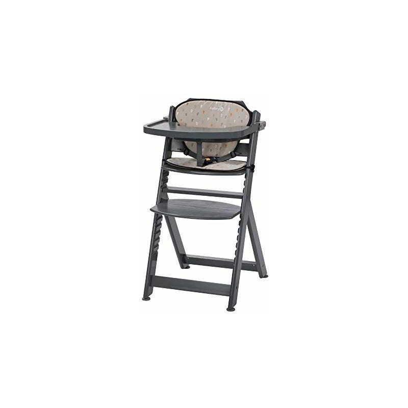 Chaise Haute pour bébé en Bois et Evolutive Timba avec coussin Warm Grey - Safety 1st