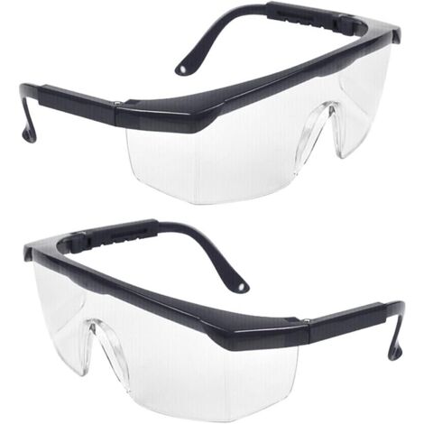 Safety Glasses,2 PCS Anti-fog Goggles Blue Frames UV Protection Goggles for Kids Adults with Thicker PC Lenses for Outdoor Activities Black