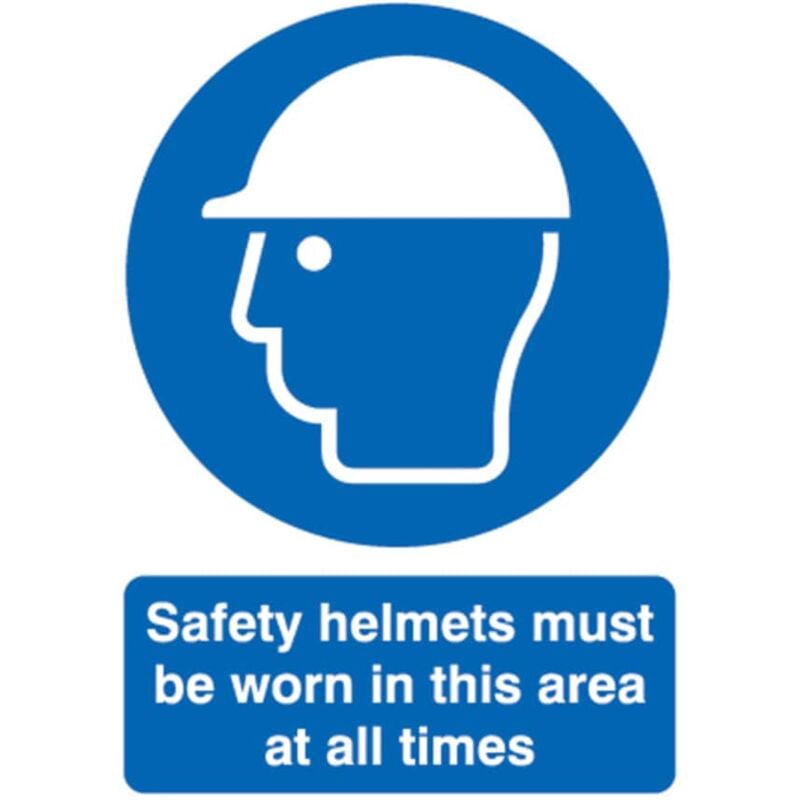 Sitesafe Safety Helmets Must Be Worn in This Area Vinyl Sign - 210 x 297mm