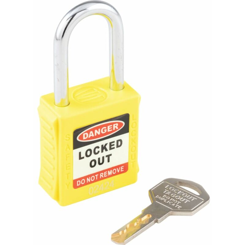 Safety Lockout Yellow Key Padlock - 20MM - Matlock