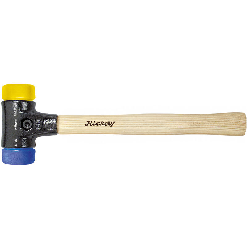 Mazzuola Safety, semimorbida/dura Con manico di hickory, testa battente rotonda 40, 325 mm (26654) - Wiha