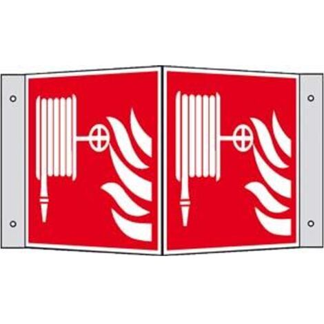 SafetyMarking Brandschutzschild Alu B200xH200 mm Winkel Löschschlauch langnachleuchtend