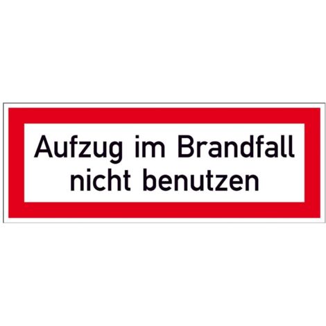 SafetyMarking Brandschutzschild Folie B297xH105 mm Aufzug im Brandfall n.b. langnachleuchtend