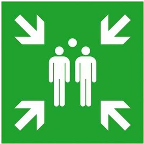 SafetyMarking Fluchtwegschild Alu B400xH400 mm Sammelstelle langnachleuchtend