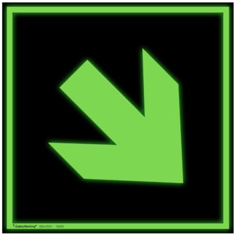 SafetyMarking Fluchtwegschild Folie B150xH150 mm Pfeil aufwärts/abwärts langnachleuchtend
